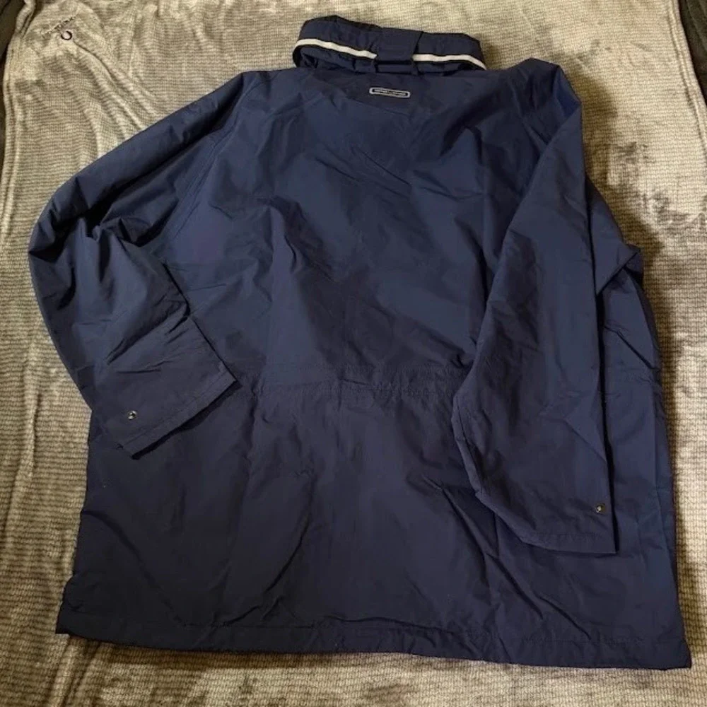 Henri Lloyd Mens Sailing Jacket XXL Navy Blue Hooded Nylon Rain Coat Coat